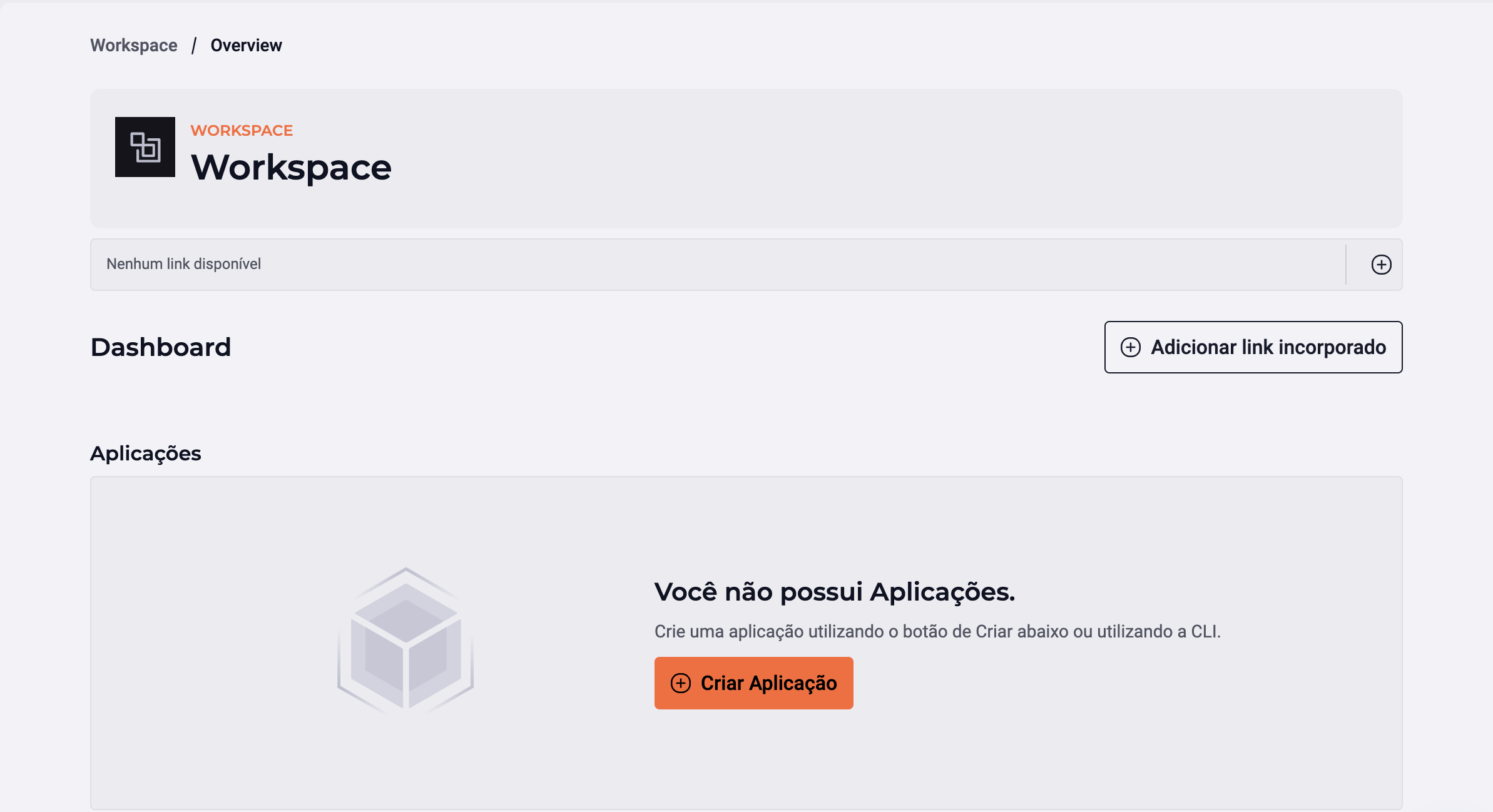 Print da tela do Portal com botão de adicionar link incorporado